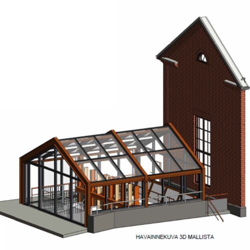 Kangaskosken voimalakanavan suojakatos, suunnittelukuva.