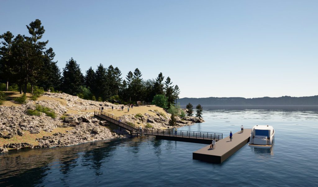 Havainnekuva Karhusaareen suunnitellusta laiturista